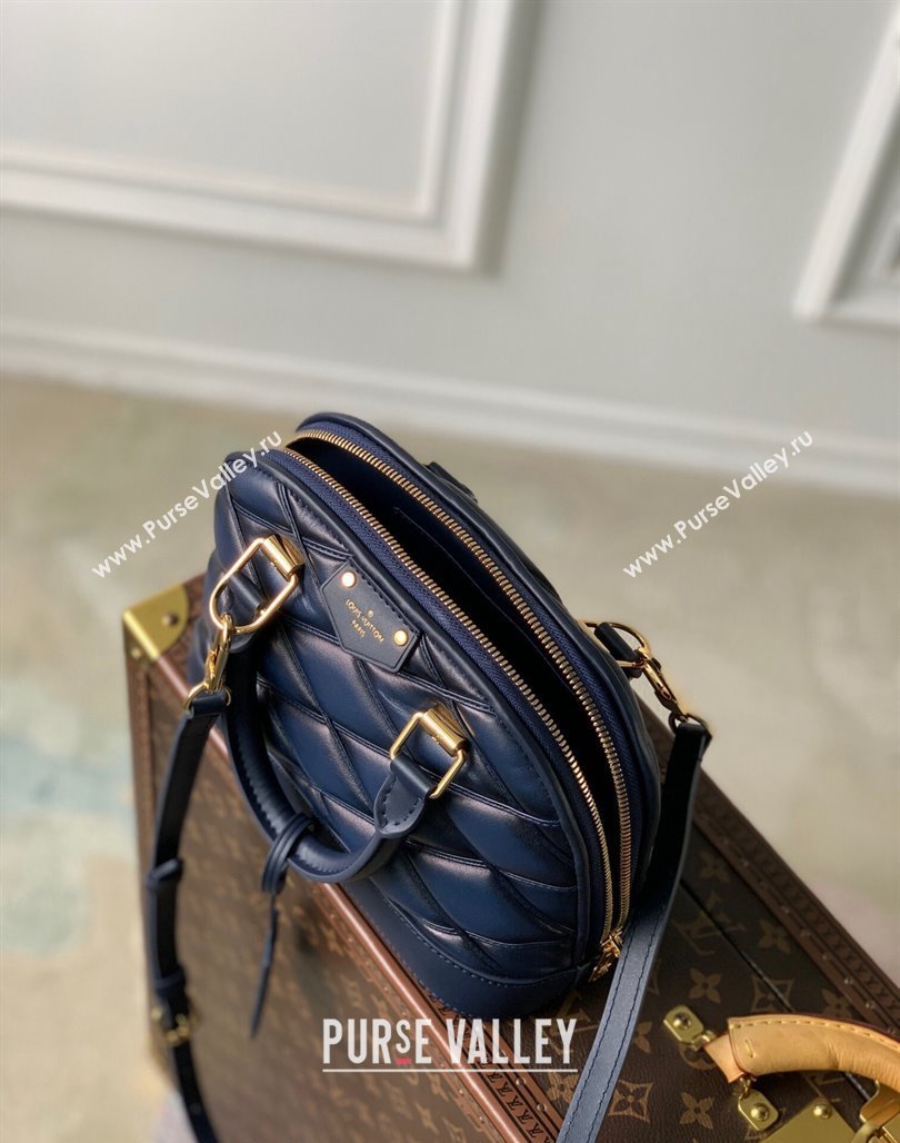 Louis Vuitton Alma BB Bag in Quilted Lambskin M23666 Navy Blue 2024 (KI-240218039)