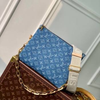 Louis Vuitton Coussin PM Bag in Blue Monogram Denim M24564 2024 New LV Remix (KI-240218042)