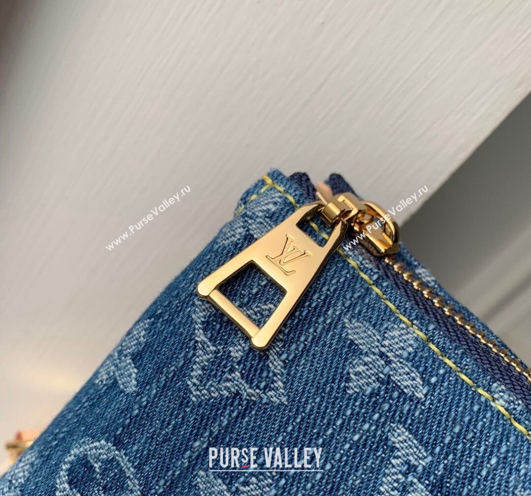 Louis Vuitton Coussin PM Bag in Blue Monogram Denim M24564 2024 New LV Remix (KI-240218042)