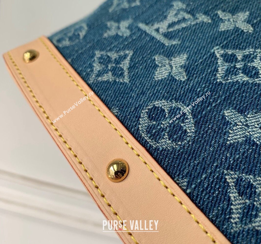 Louis Vuitton Pochette Cosmetique GM Makeup Pouch in Navy Blue Monogram Denim M24317 2024 New LV Remix (KI-240218043)