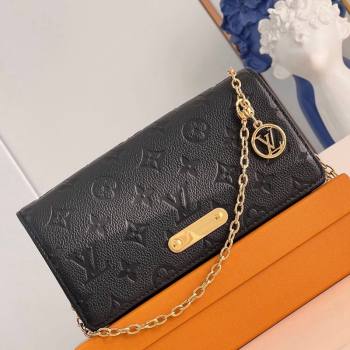 Louis Vuitton Wallet On Chain Lily Mini Bag in Monogram Empreinte Leather M83233 Black 2024 (KI-240218051)