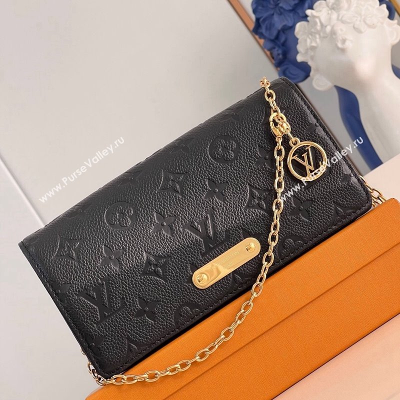 Louis Vuitton Wallet On Chain Lily Mini Bag in Monogram Empreinte Leather M83233 Black 2024 (KI-240218051)