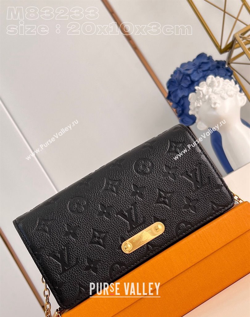 Louis Vuitton Wallet On Chain Lily Mini Bag in Monogram Empreinte Leather M83233 Black 2024 (KI-240218051)