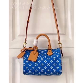 Louis Vuitton Speedy P9 Bandouliere 25 Bag in Soft Calfskin M24424 Blue 2024 Runway (KI-240218053)