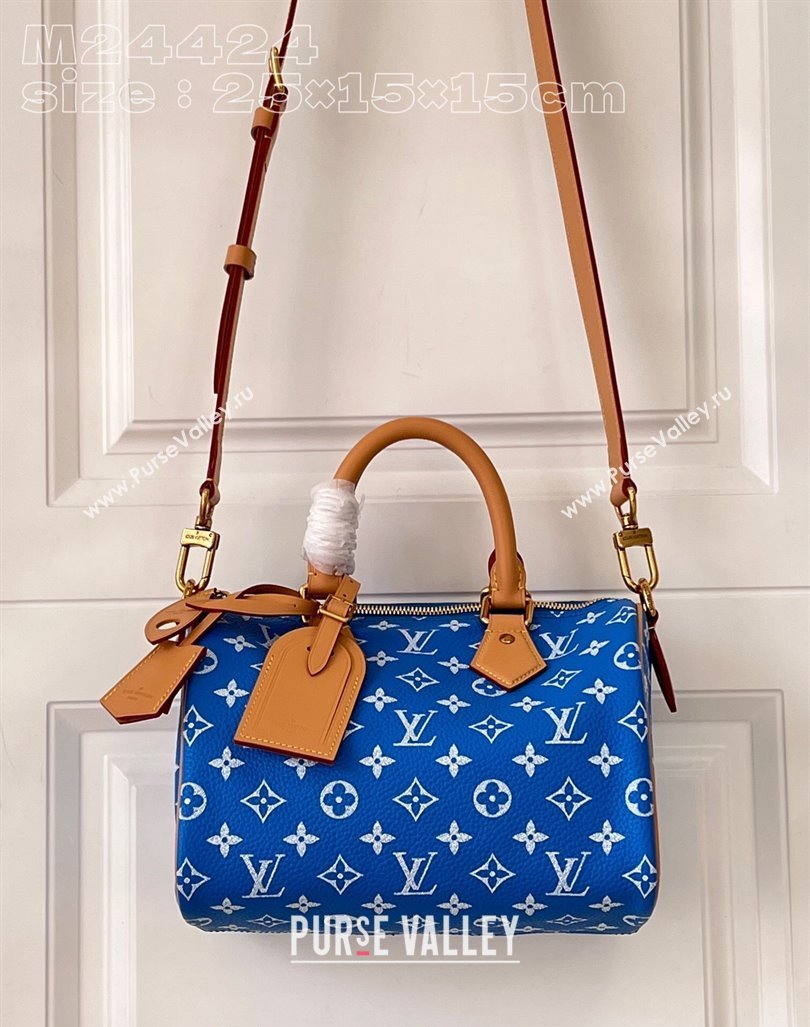 Louis Vuitton Speedy P9 Bandouliere 25 Bag in Soft Calfskin M24424 Blue 2024 Runway (KI-240218053)