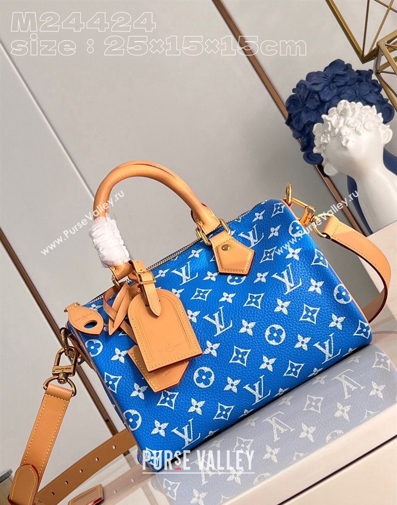 Louis Vuitton Speedy P9 Bandouliere 25 Bag in Soft Calfskin M24424 Blue 2024 Runway (KI-240218053)