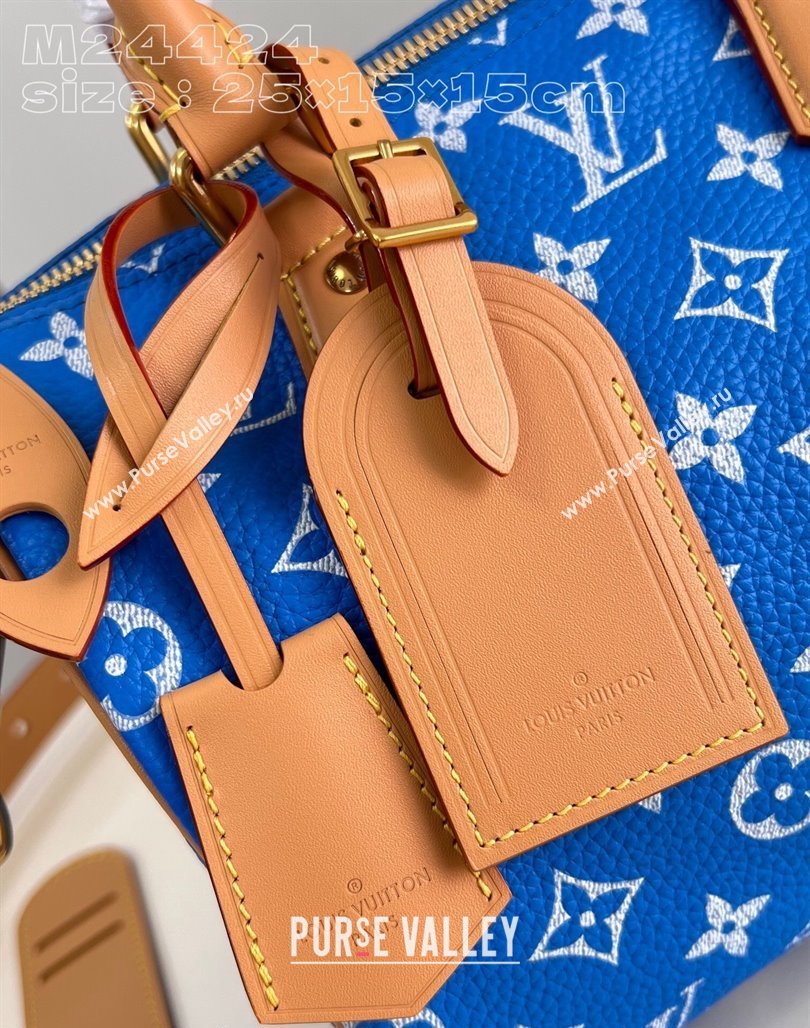 Louis Vuitton Speedy P9 Bandouliere 25 Bag in Soft Calfskin M24424 Blue 2024 Runway (KI-240218053)