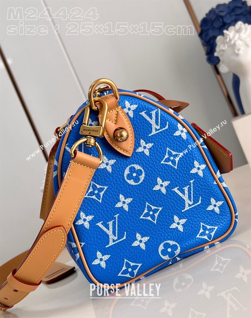 Louis Vuitton Speedy P9 Bandouliere 25 Bag in Soft Calfskin M24424 Blue 2024 Runway (KI-240218053)