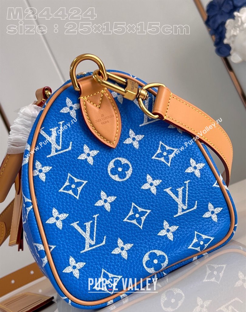 Louis Vuitton Speedy P9 Bandouliere 25 Bag in Soft Calfskin M24424 Blue 2024 Runway (KI-240218053)