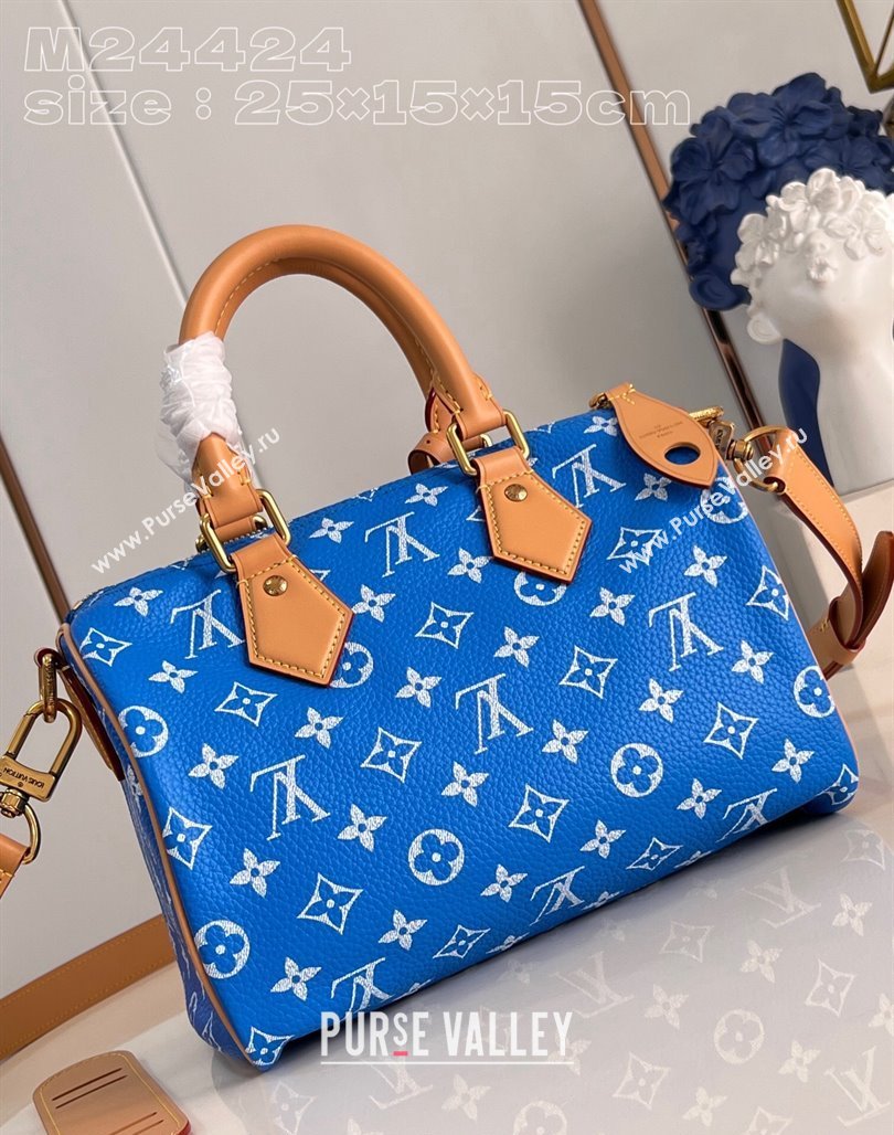 Louis Vuitton Speedy P9 Bandouliere 25 Bag in Soft Calfskin M24424 Blue 2024 Runway (KI-240218053)