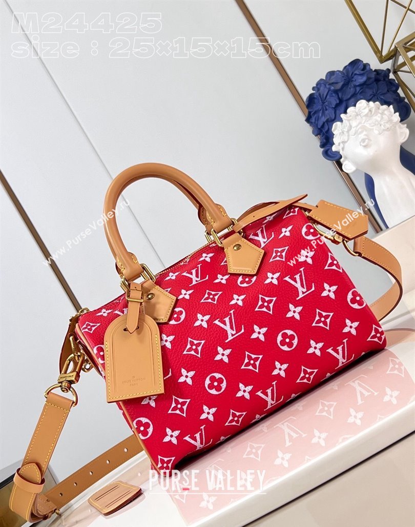 Louis Vuitton Speedy P9 Bandouliere 25 Bag in Soft Calfskin M24425 Red 2024 Runway (KI-240218055)