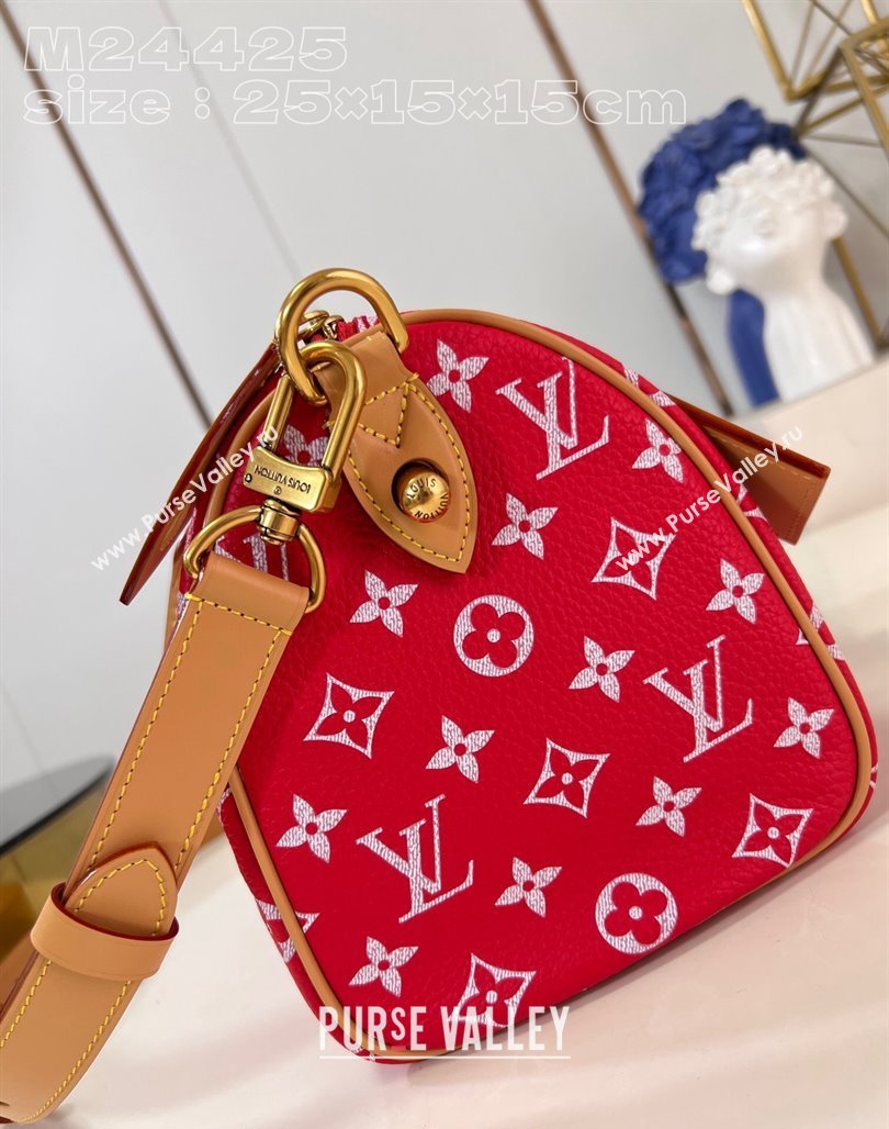 Louis Vuitton Speedy P9 Bandouliere 25 Bag in Soft Calfskin M24425 Red 2024 Runway (KI-240218055)