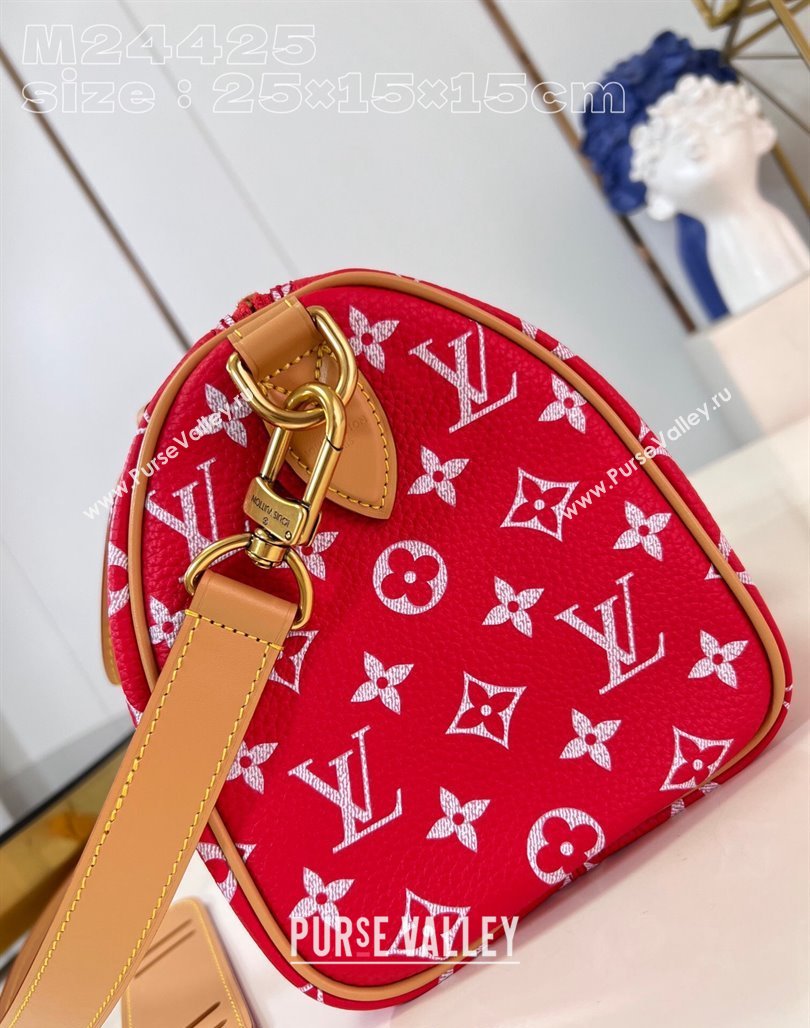 Louis Vuitton Speedy P9 Bandouliere 25 Bag in Soft Calfskin M24425 Red 2024 Runway (KI-240218055)