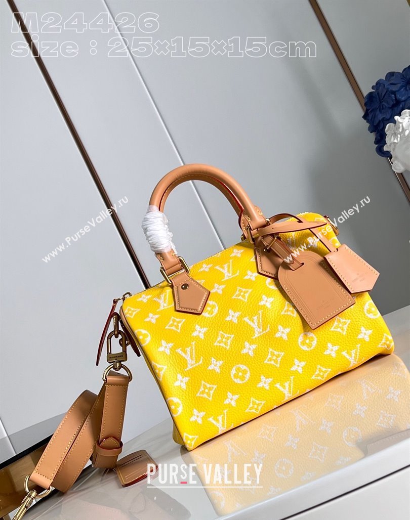 Louis Vuitton Speedy P9 Bandouliere 25 Bag in Soft Calfskin M24426 Yellow 2024 Runway (KI-240218056)