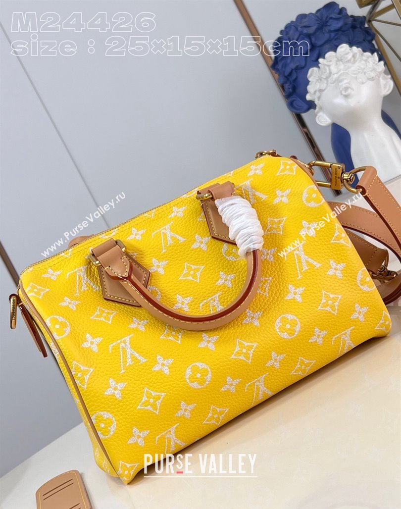 Louis Vuitton Speedy P9 Bandouliere 25 Bag in Soft Calfskin M24426 Yellow 2024 Runway (KI-240218056)