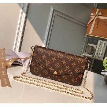 Louis Vuitton Pochette Felicie Chain Wallet WOC M61276 Monogram Canvas (KI-240218058)