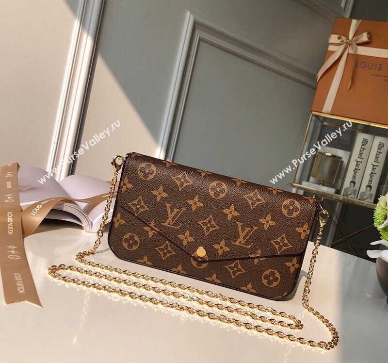 Louis Vuitton Pochette Felicie Chain Wallet WOC M61276 Monogram Canvas (KI-240218058)