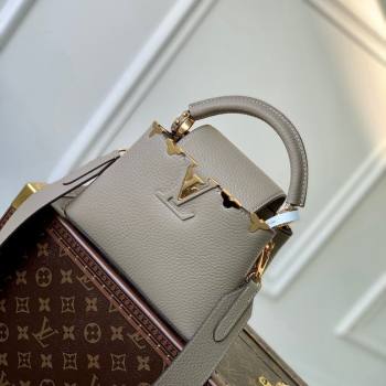 Louis Vuitton Capucines Flower Crown Mini Bag in Taurillon Leather M24567 Grey 2024 (KI-240218020)