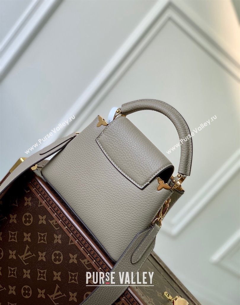 Louis Vuitton Capucines Flower Crown Mini Bag in Taurillon Leather M24567 Grey 2024 (KI-240218020)