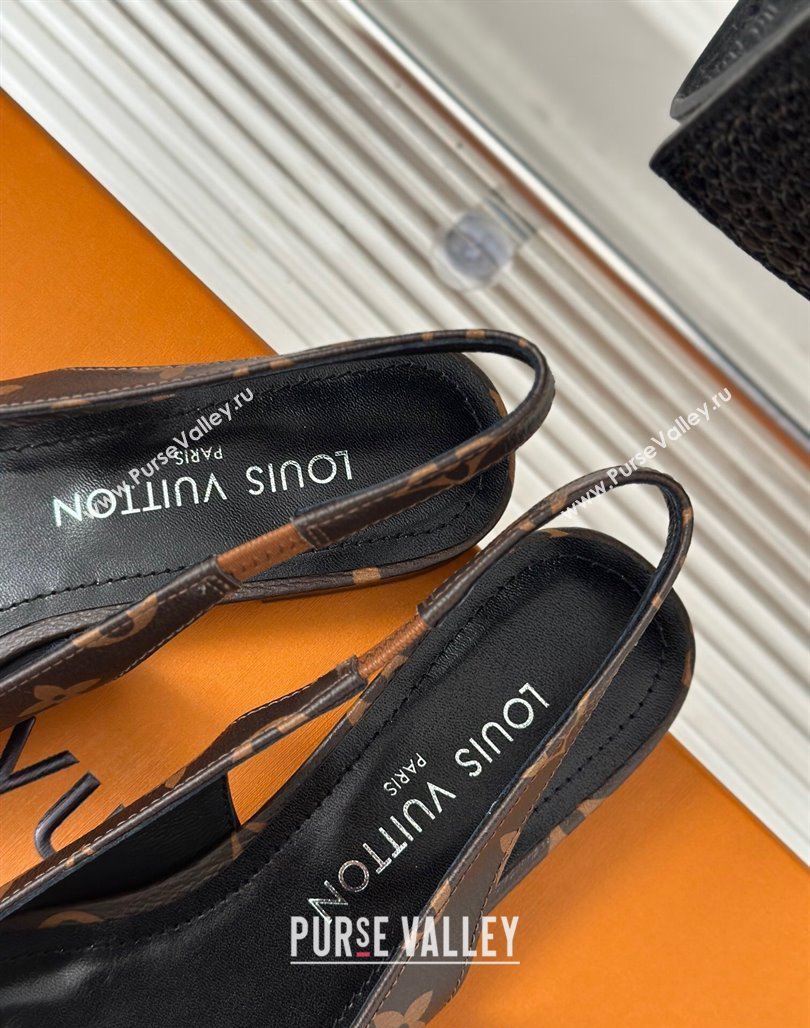 Louis Vuitton Met Slingback Ballerinas Flat in Monogram Canvas 2024 LV Night (MD-240226123)