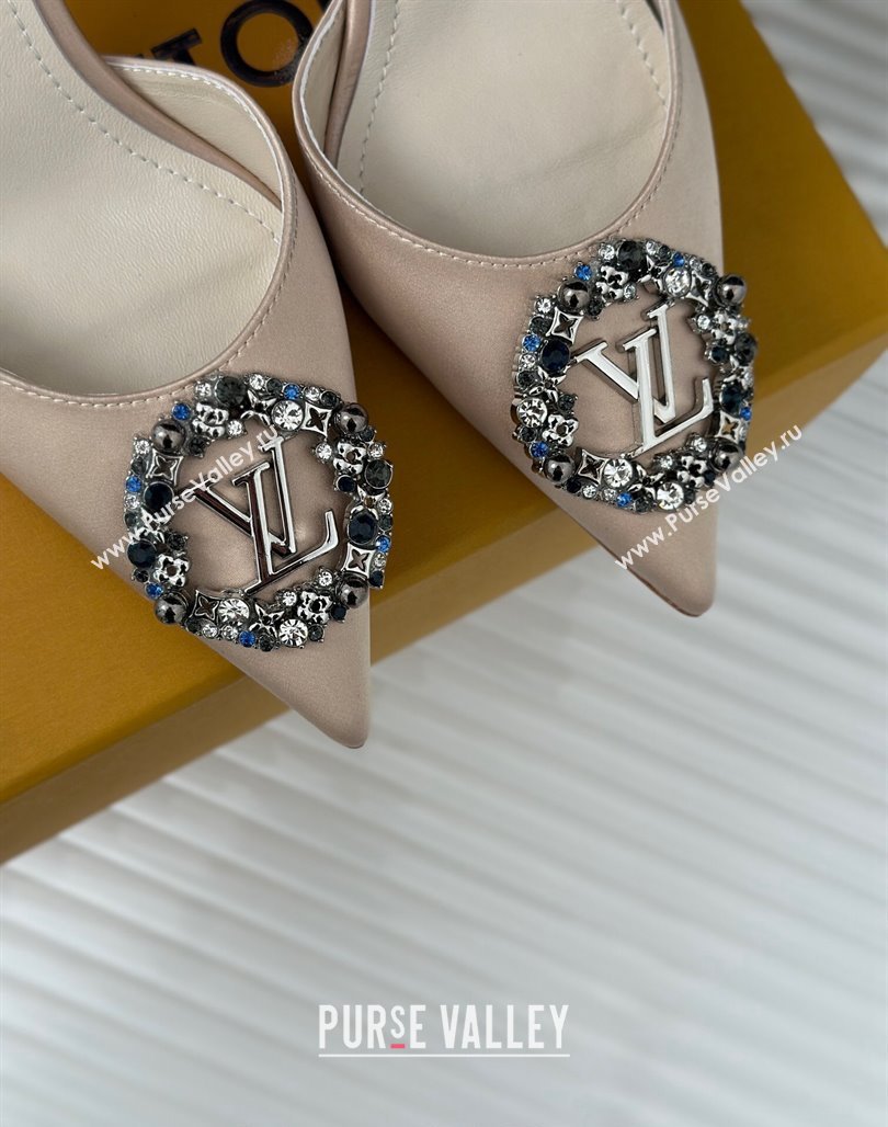 Louis Vuitton Met Slignback Pumps 7cm/9cm in Satin Nude 2024 LV Night (MD-240226135)