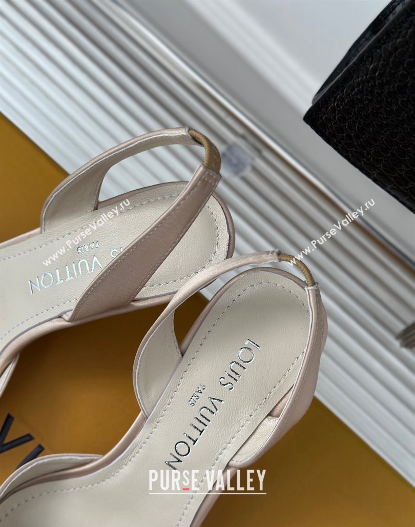 Louis Vuitton Met Slignback Pumps 7cm/9cm in Satin Nude 2024 LV Night (MD-240226135)