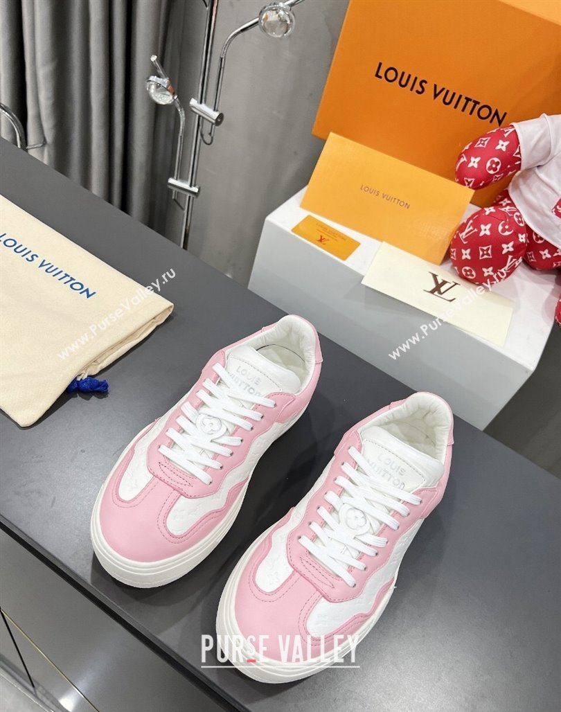 Louis Vuitton V Groovy Platform Sneakers in Monogram Leather White/Pink 2024 (MD-240226115)