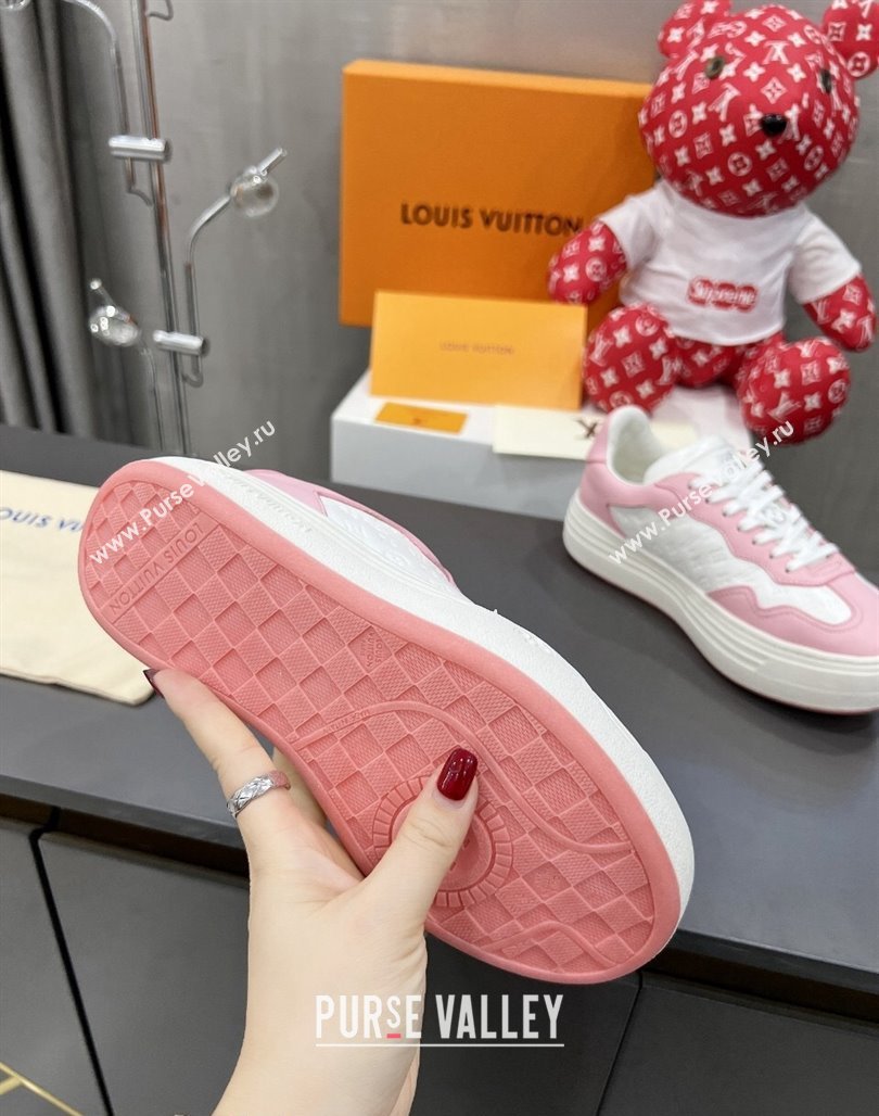 Louis Vuitton V Groovy Platform Sneakers in Monogram Leather White/Pink 2024 (MD-240226115)