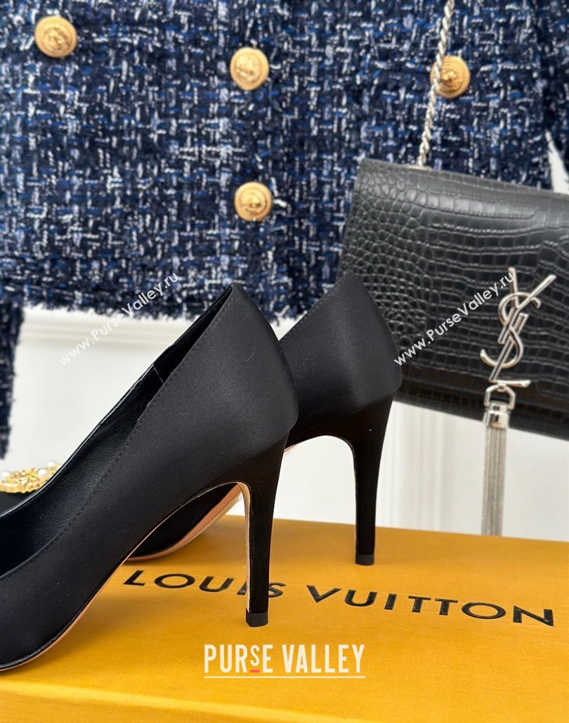 Louis Vuitton Met Pumps 7cm/9cm in Satin Black 2024 LV Night 1AC7BF (MD-240226140)