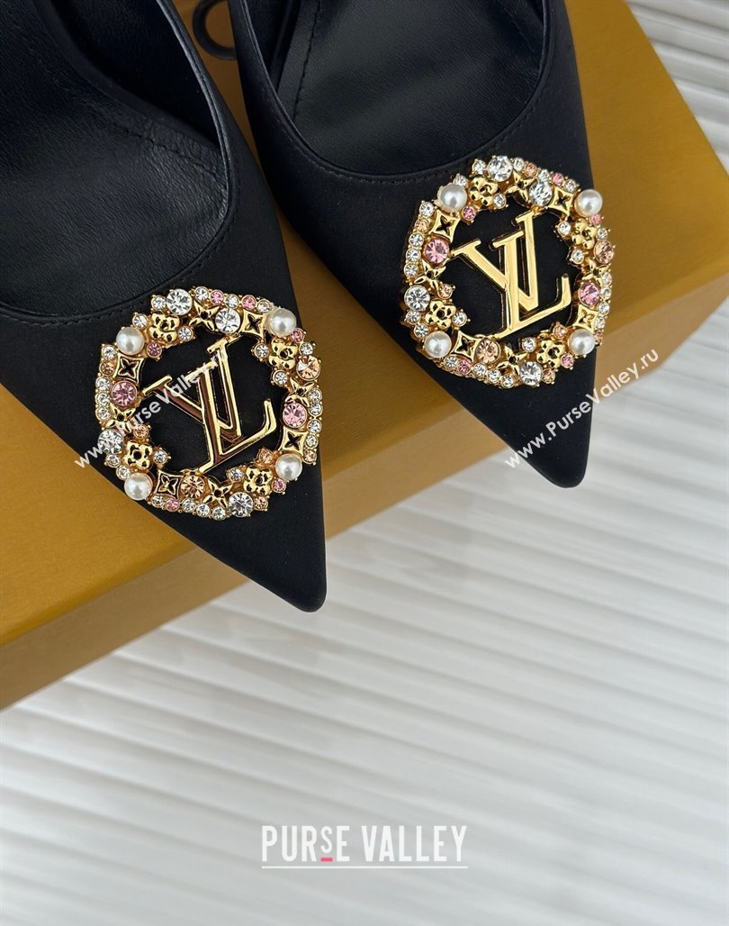 Louis Vuitton Met Pumps 7cm/9cm in Satin Black 2024 LV Night 1AC7BF (MD-240226140)