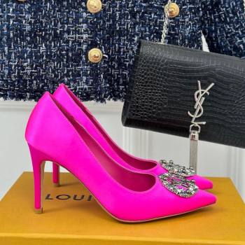 Louis Vuitton Met Pumps 7cm/9cm in Satin Dark Pink 2024 LV Night 1AC7BF (MD-240226141)