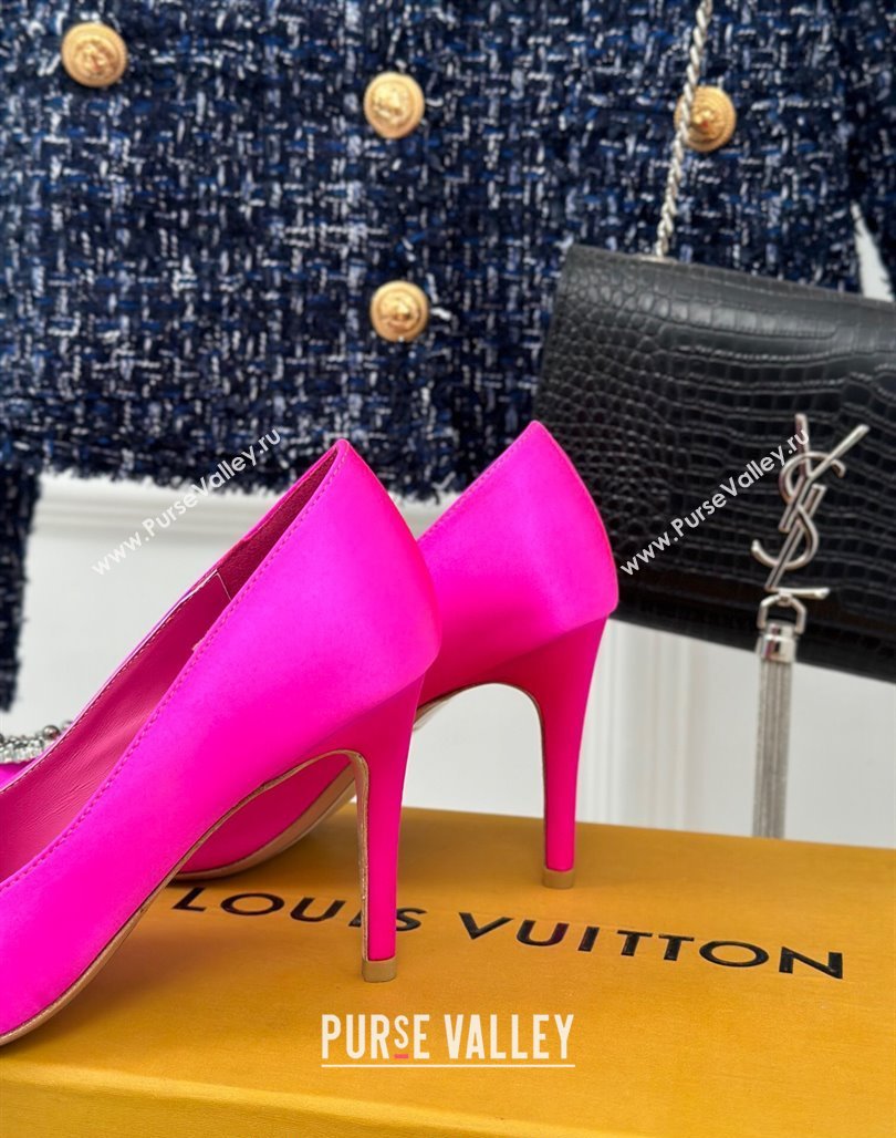 Louis Vuitton Met Pumps 7cm/9cm in Satin Dark Pink 2024 LV Night 1AC7BF (MD-240226141)