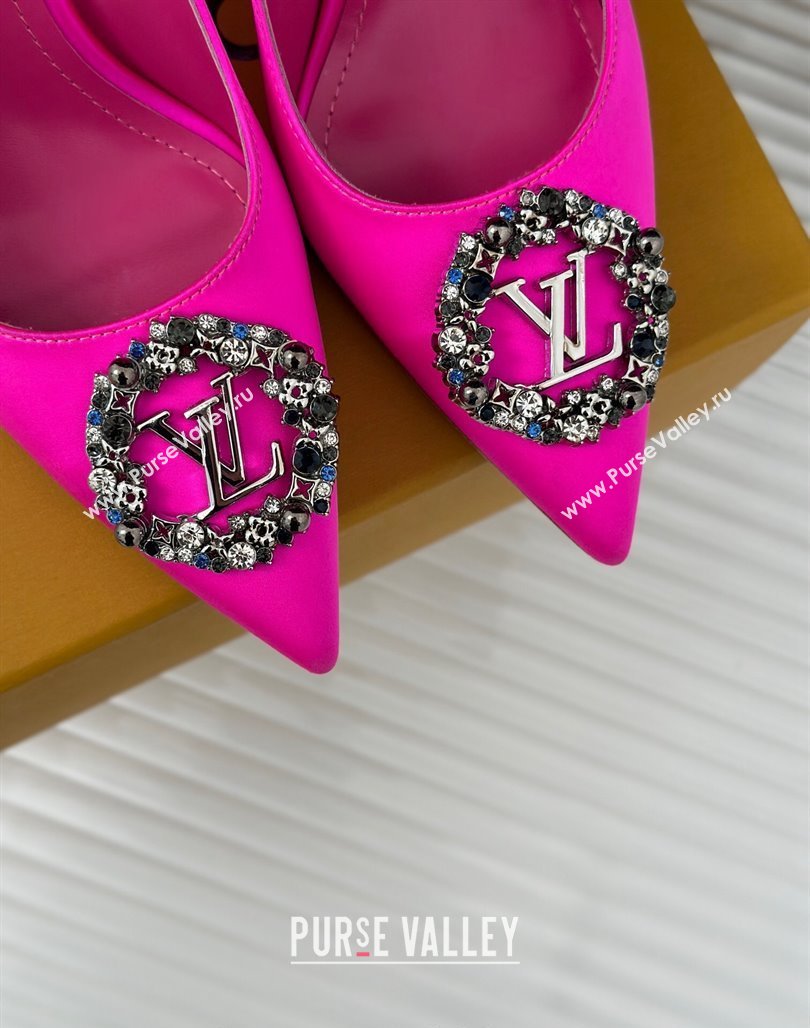 Louis Vuitton Met Pumps 7cm/9cm in Satin Dark Pink 2024 LV Night 1AC7BF (MD-240226141)