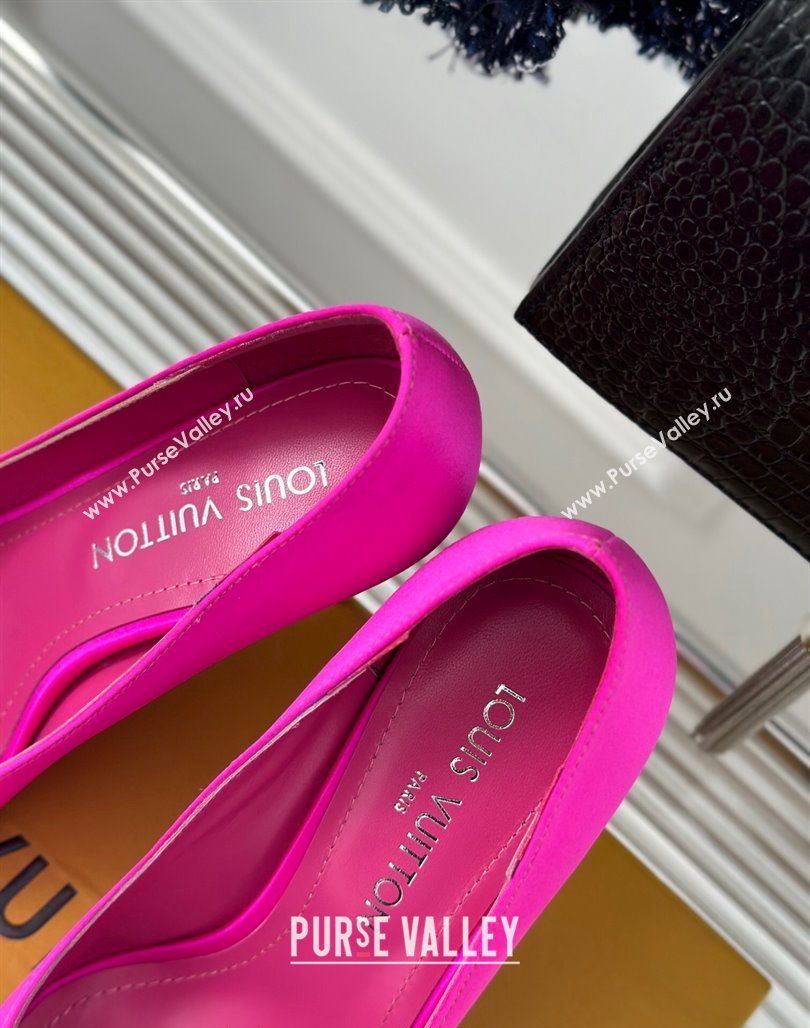 Louis Vuitton Met Pumps 7cm/9cm in Satin Dark Pink 2024 LV Night 1AC7BF (MD-240226141)