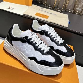 Louis Vuitton V Groovy Platform Sneakers in Monogram Leather White/Black 2024 (MD-240226117)