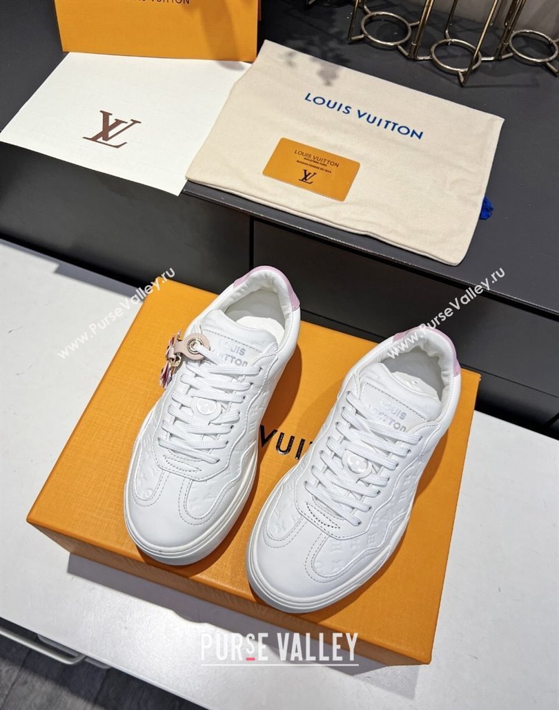 Louis Vuitton V Groovy Platform Sneakers in Monogram Leather with Charm White 2024 (MD-240226118)