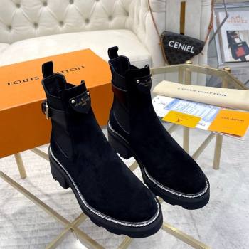 Louis Vuitton LV Beaubourg Ankle Boots in Suede Black 2024 0226 (MD-240226144)