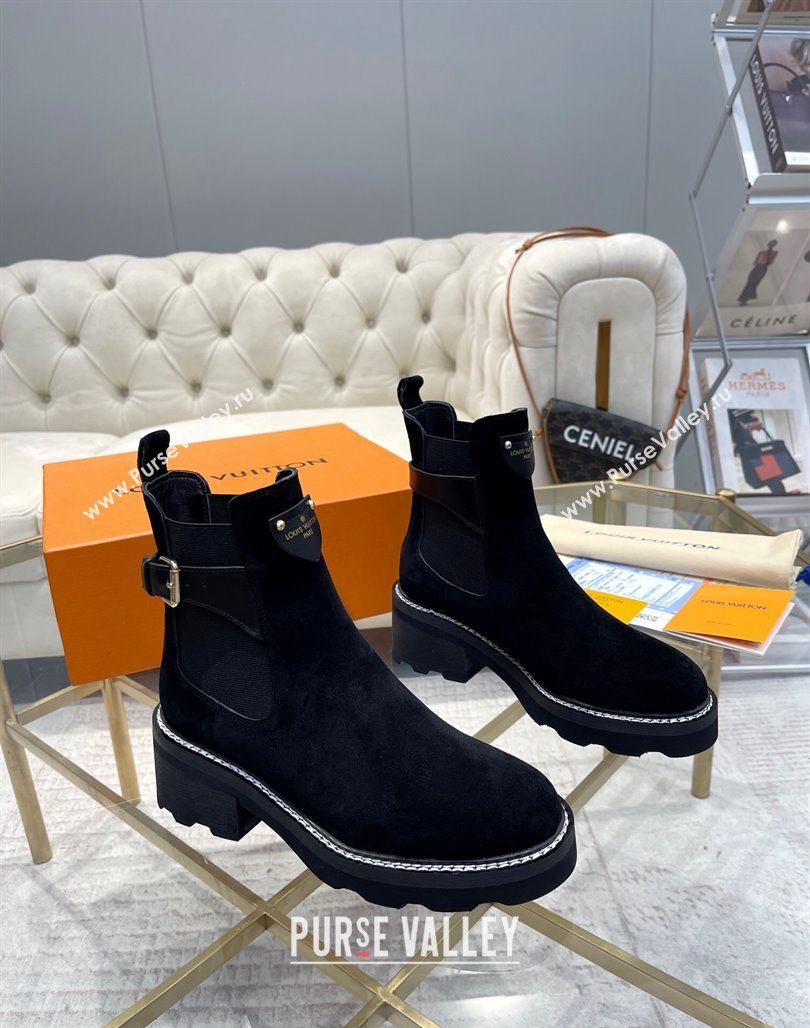 Louis Vuitton LV Beaubourg Ankle Boots in Suede Black 2024 0226 (MD-240226144)