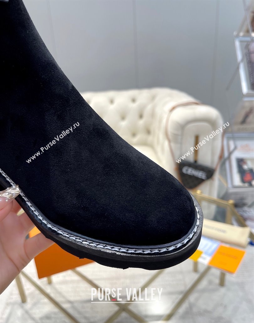 Louis Vuitton LV Beaubourg Ankle Boots in Suede Black 2024 0226 (MD-240226144)