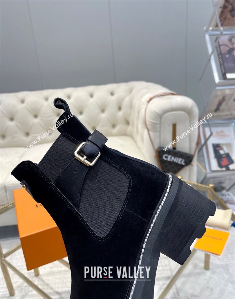 Louis Vuitton LV Beaubourg Ankle Boots in Suede Black 2024 0226 (MD-240226144)