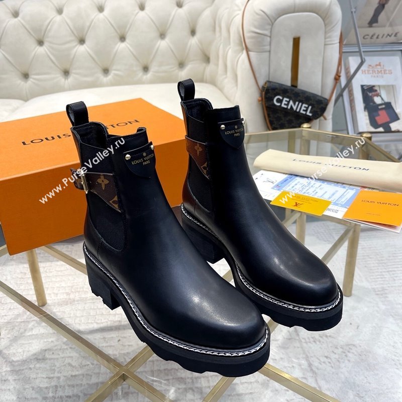 Louis Vuitton LV Beaubourg Ankle Boots in Calf Leather Black 2024 0226 (MD-240226143)