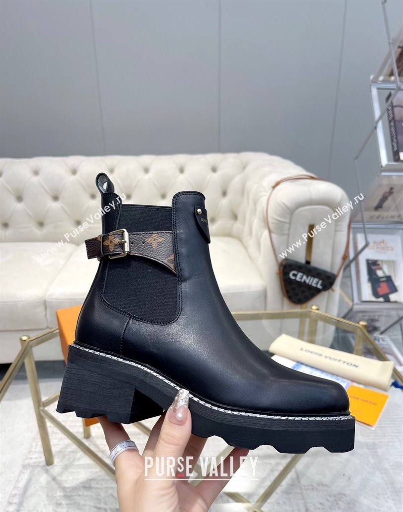 Louis Vuitton LV Beaubourg Ankle Boots in Calf Leather Black 2024 0226 (MD-240226143)