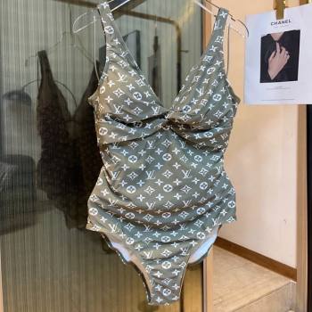 Louis Vuitton One Piece Swimwear Khaki/Green 2024 0306 (XMN-240306067)