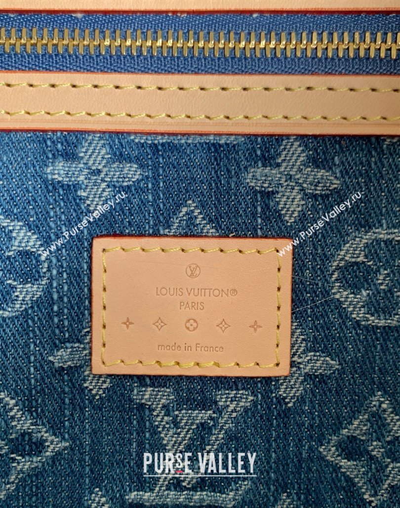 Louis Vuitton Keepall Bandouliere 50 Travel Bag in Blue Monogram Denim M24315 2024 New LV Remix (KI-240311096)