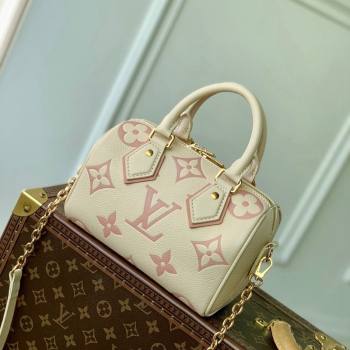 Louis Vuitton Speedy Bandouliere 20 Bag in Bicolor Empreinte Monogram Leather M46397 Beige/Pink 2024 (KI-240311097)