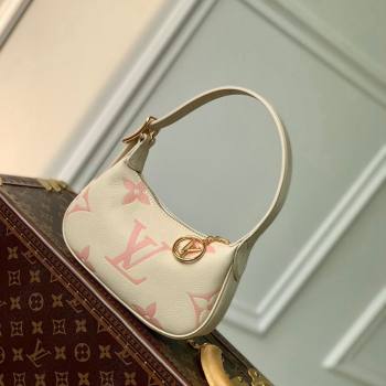 Louis Vuitton Mini Moon Hobo Bag in Oversized Monogram Empreinte Leather M82391 Beige/Pink 2024 (KI-240311098)