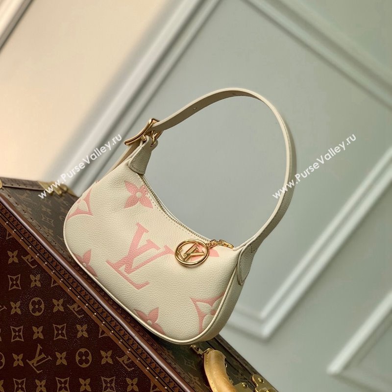 Louis Vuitton Mini Moon Hobo Bag in Oversized Monogram Empreinte Leather M82391 Beige/Pink 2024 (KI-240311098)