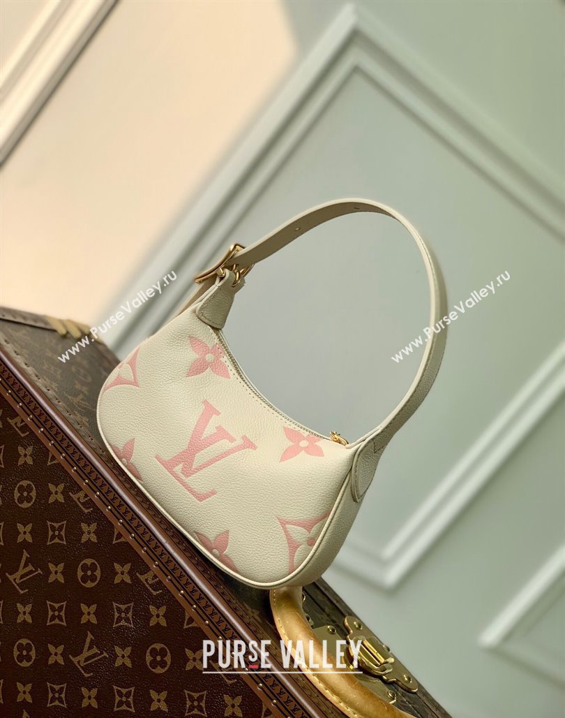 Louis Vuitton Mini Moon Hobo Bag in Oversized Monogram Empreinte Leather M82391 Beige/Pink 2024 (KI-240311098)