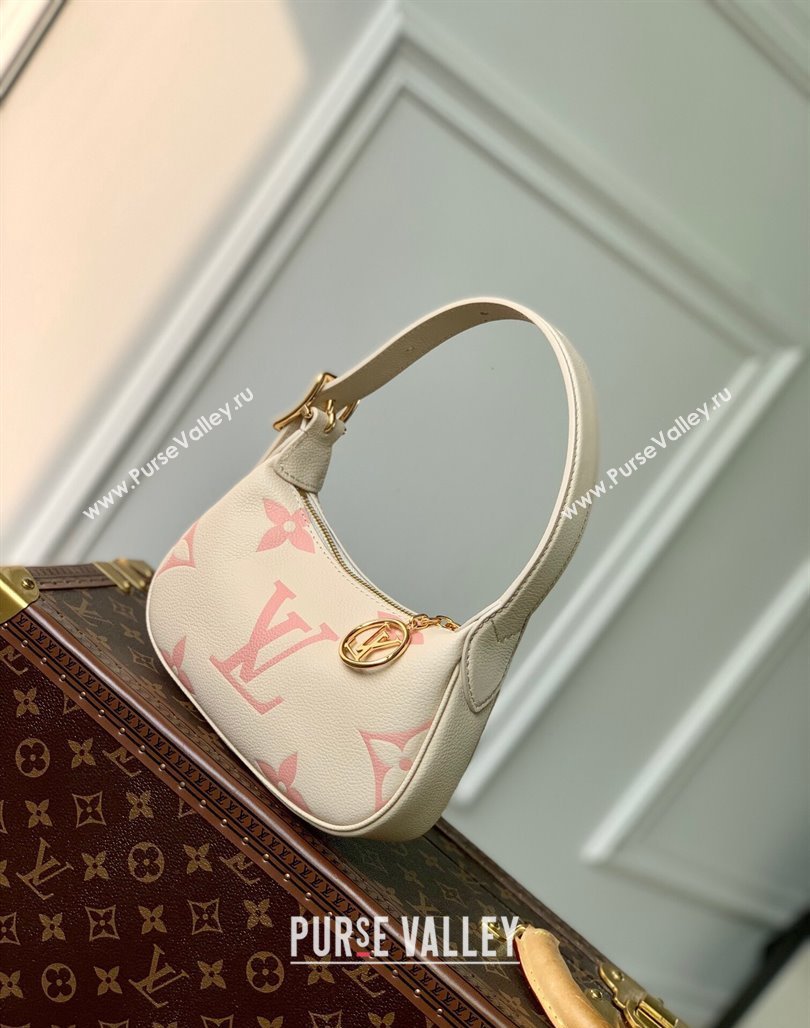 Louis Vuitton Mini Moon Hobo Bag in Oversized Monogram Empreinte Leather M82391 Beige/Pink 2024 (KI-240311098)
