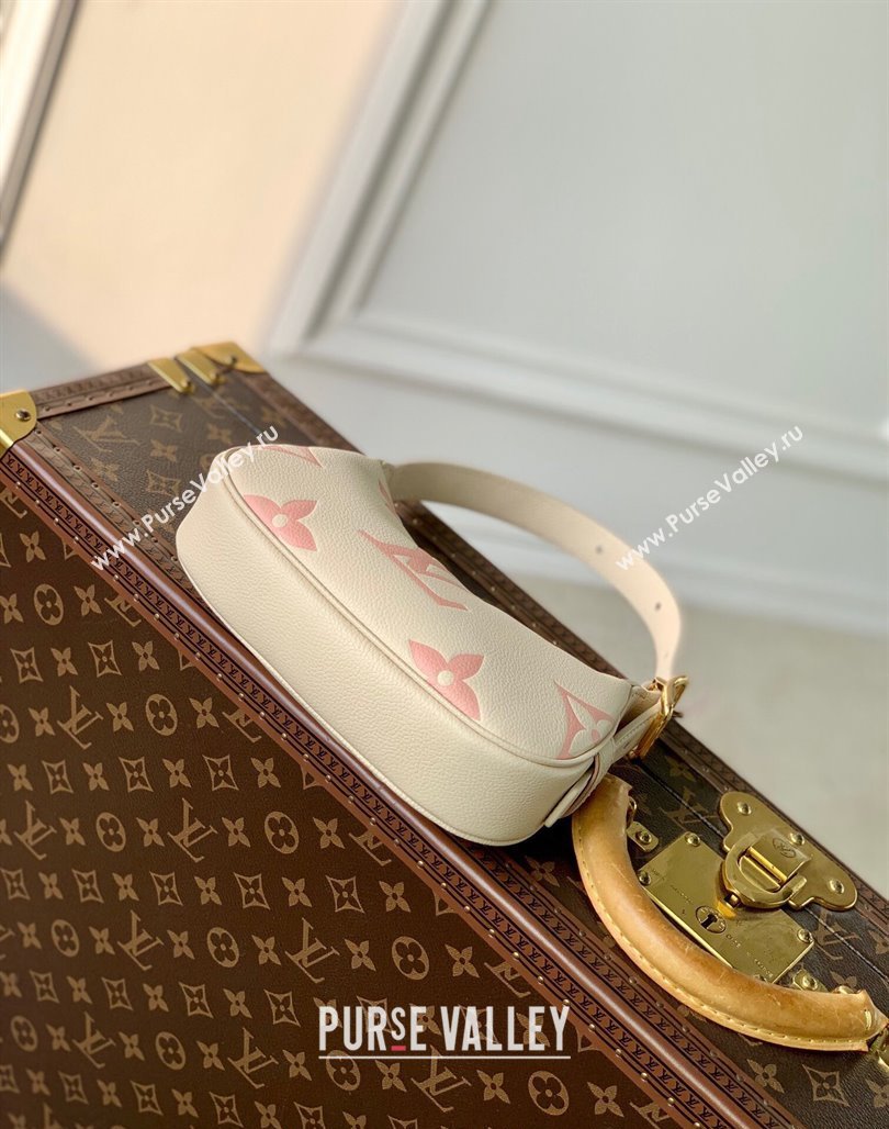 Louis Vuitton Mini Moon Hobo Bag in Oversized Monogram Empreinte Leather M82391 Beige/Pink 2024 (KI-240311098)